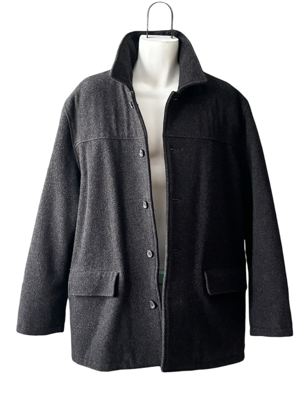 J.Crew Men’s XL Charcoal Wool Barn Jacket - Quilted Lining - Heavy Outerwear